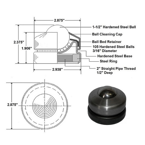 IIVVERR Silver Tone Metal Rod End Spherical Brass Pivot Ball