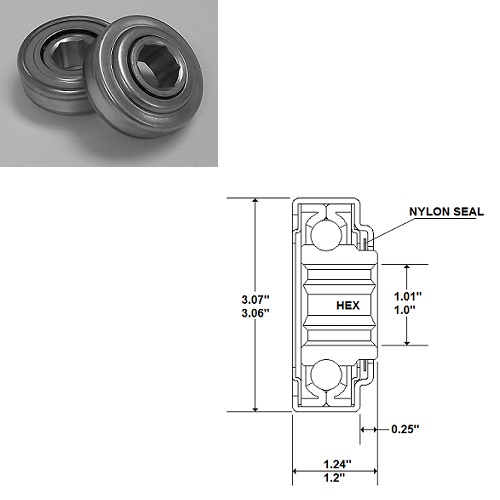 Non-Precision Conveyor Bearing No Seal Tycon CB-15.5R03 